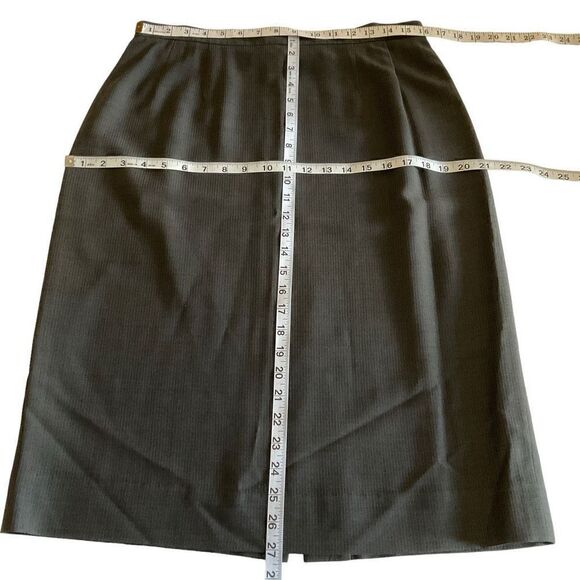 Carlisle Skirt Midi A-line Wool Blend Dark Grey Zipper Button Closure Women 14 - Picture 7 of 10